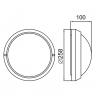 Aplique redondo de aluminio y vidrio, hasta 100W 